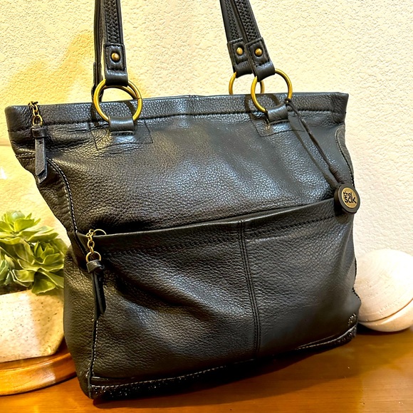 The Sak Handbags - The Sak Large Black Pebble Leather Tote Bag/Shoulder Bag